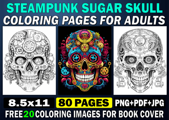 80 Steampunk Sugar Skull Coloring Pages