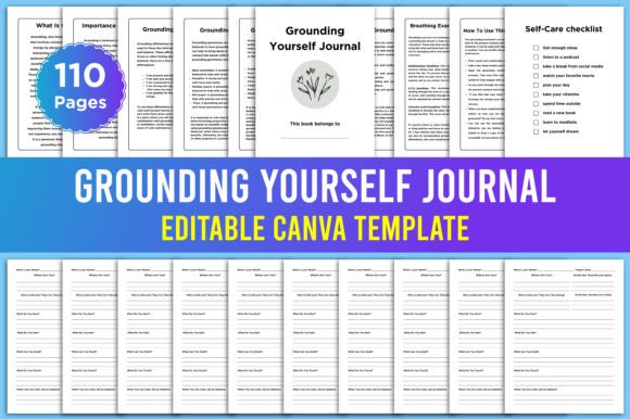 Editable Grounding Yourself Journal for Daily Calm