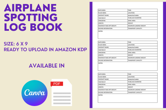 Evaluating an Airplane Spotting Log Book KDP Interior for Your Next Publishing Project