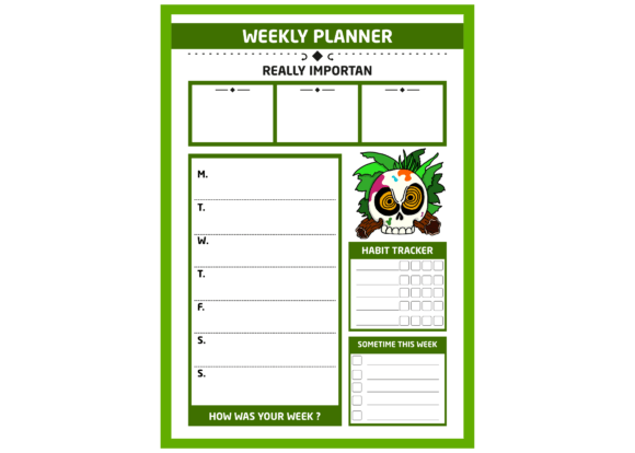 When Focus Meets Form: Evaluating the ADHD Skull Nature Art Theme Pt. 4 Weekly Planner for Time Management